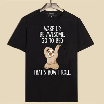 ZIMOXUAN милые футболки с принтом «Wake Up Be Awesome Go To Bed» для женщин, летние милые повседневные футболки с короткими рукавами, забавные топы с круглым вырезом для женщин S белый