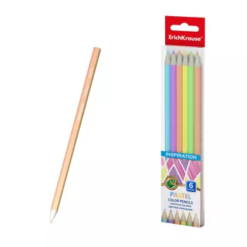 Цветные карандаши шестигранные Erich Krause Inspiration Pastel 6 цветов