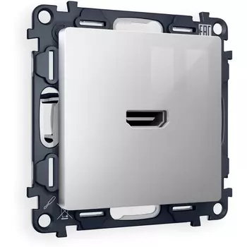 Комплект механизма Ambrella Volt розетки HDMI 2.0 ALFA MA414010 Серебро глянец 40V/500mA 2.0GHz 5-18Gbit/s QUANT