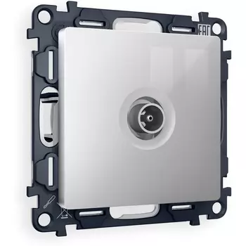 Комплект механизма Ambrella Volt TV розетки оконечной ALFA MA413010 Серебро глянец 50-870 MHz 1dB QUANT