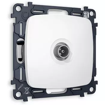 Комплект механизма Ambrella Volt TV розетки оконечной OMEGA MO133010 Белый матовый 50-870 MHz 1dB QUANT