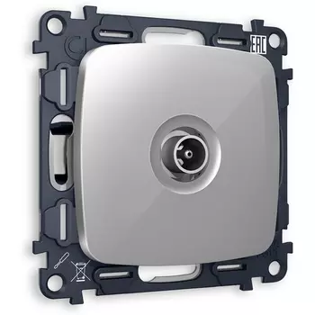 Комплект механизма Ambrella Volt TV розетки оконечной OMEGA MO413010 Серебро глянец 50-870 MHz 1dB QUANT