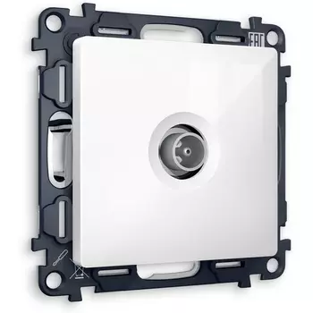 Комплект механизма Ambrella Volt TV розетки оконечной ALFA MA113010 Белый глянец 50-870 MHz 1dB QUANT