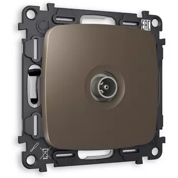 Комплект механизма Ambrella Volt TV розетки проходной OMEGA MO643030 Темная бронза матовый 5-1000 MHz 4dB QUANT