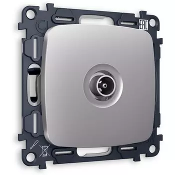 Комплект механизма Ambrella Volt TV розетки проходной OMEGA MO513030 Сталь матовый 5-1000 MHz 4dB QUANT