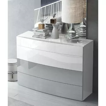 Комод горизонтальный 910C белый/серый Fenicia Mobilario white/grai