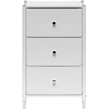 Комод Leset Нирита/Хайди, 3 ящика, Белый (Сталь,Экокожа/Белый) арт.2500000209659