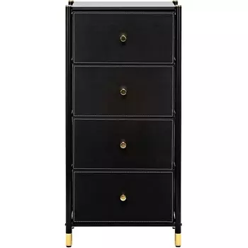 Комод Leset Нирита/Хайди, 4 ящика, Черный (Сталь,Экокожа/Черный) арт.2500000209666