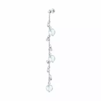 Серебряная серьга с кристаллами Swarovski и фианитами