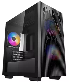 Корпус Deepcool MATREXX 40 3FS без БП, боковое окно (закаленное стекло), 2xRGB LED 120мм вентилятора спереди и 1xRGB LED 120мм вентилятор сзади, черный, MICRO ATX/MINI-ITX (MATREXX 40 3FS)