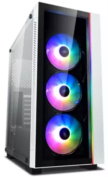 Корпус Deepcool MATREXX 55 V3 ADD-RGB WH 3F без БП, большое боковое окно, 3xRGB LED 120мм вентилятора спереди, RGB LED спереди, белый, ATX (MATREXX 55 V3 ADD-RGB WH 3F)