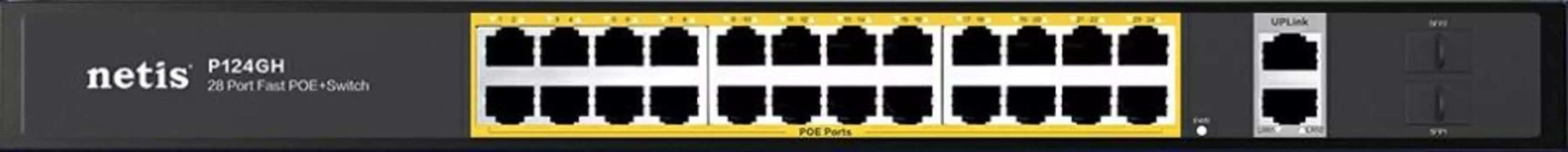 Коммутатор 24PORT 10/100M POE 4GE COMBO P124GH NETIS