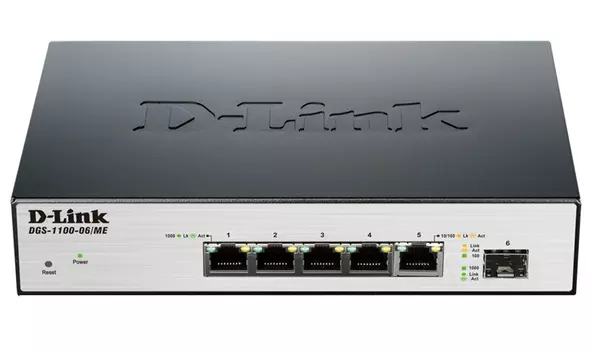 Коммутатор D-Link DGS-1100-06/ME/A1B 5G 1SFP настраиваемый