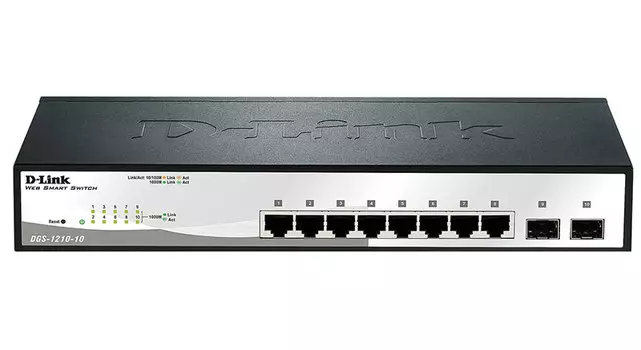Коммутатор D-Link DGS-1210-10/F1A 8G 2SFP настраиваемый