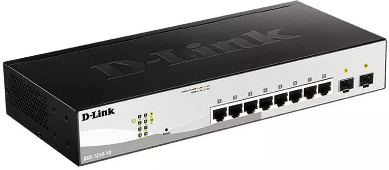 Коммутатор D-Link DGS-1210-10/FL1A 8G 2SFP настраиваемый