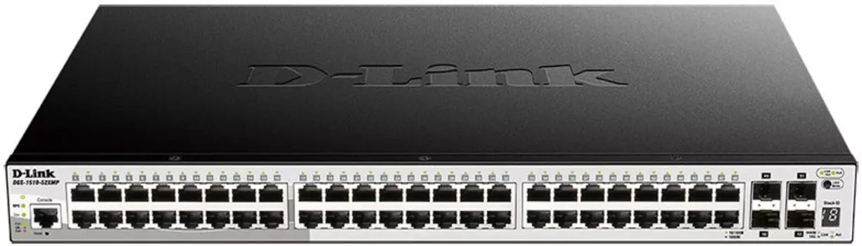 Коммутатор D-Link DGS-1510-52XMP/A1A 48G 4SFP+ 48PoE 370W настраиваемый