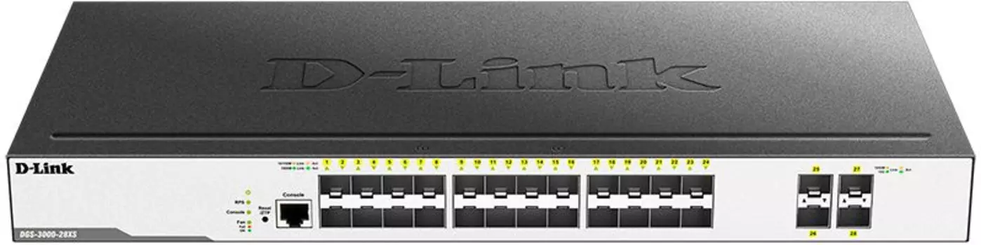 Коммутатор D-Link DGS-3000-28XS DGS-3000-28XS/B1A 24SFP 4SFP+ управляемый