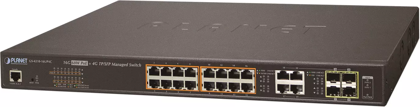 коммутатор Planet GS-4210-16UP4C