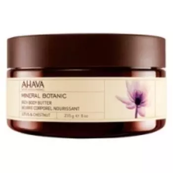 Ahava Mineral Botanic Rich Body Butter Lotus &amp; Chestnut - Насыщенное масло для тела, лотос и благородный каштан, 235 гр