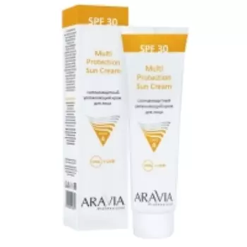 Aravia Professional - Cолнцезащитный увлажняющий крем для лица Multi Protection Sun Cream SPF 30, 100 мл