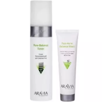 Aravia Professional - Набор для проблемной и жирной кожи: маска, 100 мл + тоник, 250 мл
