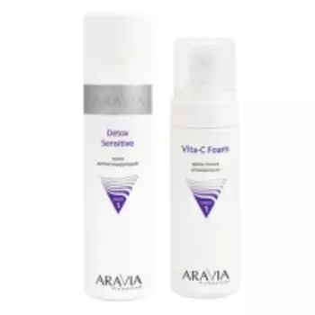 Aravia Professional - Тоник детоксицирующий Detox Sensitive, 250 мл + Крем-пенка очищающая Vita-C Foaming, 160 мл