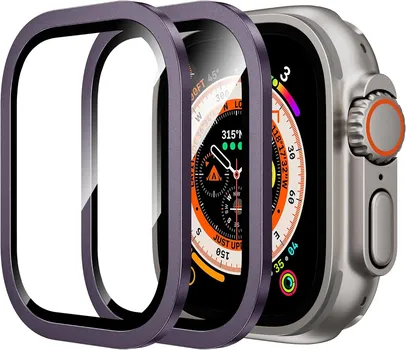Титановая защитная пленка из закаленного стекла с полным покрытием для Iwatch Apple Watch Ultra 2 Ultra2 49 мм 49 мм Защитная пленка Защитные аксессуары 49mm чёрный
