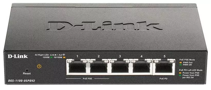 Коммутатор настраиваемый D-Link DGS-1100-05PDV2