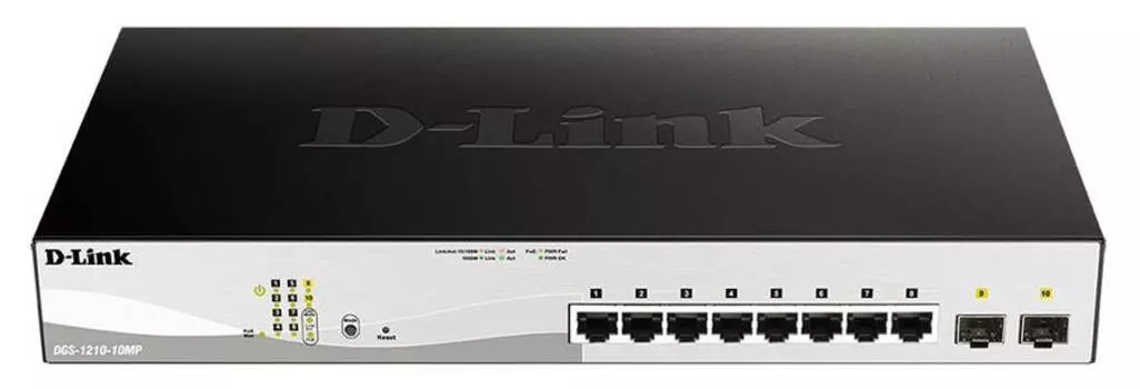 Коммутатор настраиваемый D-Link DGS-1210-10MP/F1A
