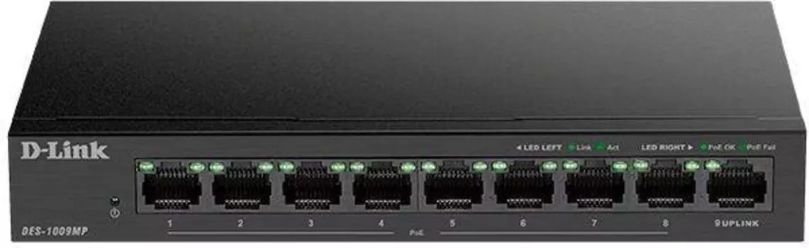 Коммутатор неуправляемый D-Link DES-1009MP/A1A