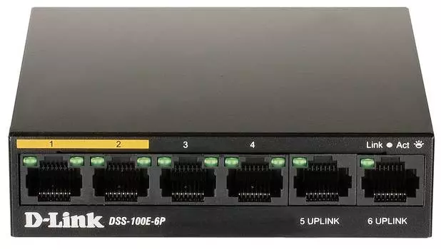Коммутатор неуправляемый D-Link DSS-100E-6P/A1A