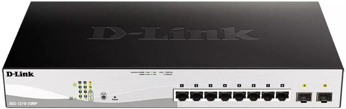Коммутатор управляемый D-Link DGS-1210-10MP/FL