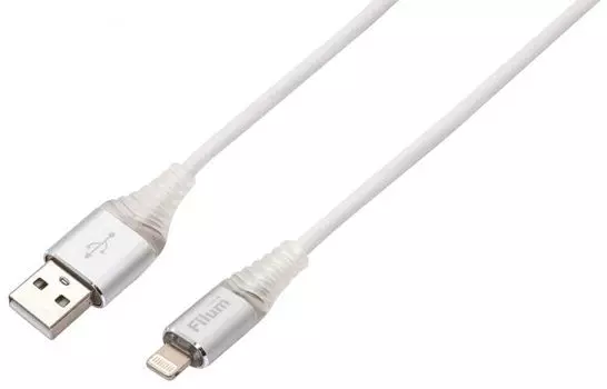 Кабель интерфейсный, Filum, FL-CPro-U2-AM-LM-1M-L1, USB 2.0, 1 м., 2 А, индикатор заряда, разъемы: USB A male - Lightning male