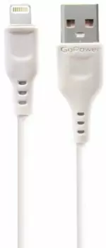 Кабель интерфейсный GoPower 00-00018567 GP01L USB (m)-Lightning (m) 1.0м 2.4A ПВХ белый