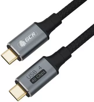Кабель интерфейсный Greenconnect GCR-54619 USB4 TypeC,, 1.0m, черный, 100W, 40Gbps, 8K60Hz