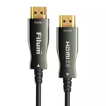 Кабель интерфейсный HDMI Filum FL-AOC-HDMI2.0-50M активный, оптический, 50 м, 4K/60HZ, v.2.0, ARC, 19M/19M, черный, коробка