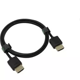 Кабель интерфейсный HDMI-HDMI GCR GCR-51594 1.0m HDMI 2.0, черный Slim, OD3.8mm, HDR 4:2:2, Ultra HD, 4K 60 fps 60Hz, 3D, AUDIO, 18.0 Гбит/с, 32/32 AW