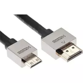 Кабель интерфейсный HDMI-miniHDMI VCOM CG506AC-1M 19M-19M ver 2.0+3D/Ethernet, метал разъемы, 1м