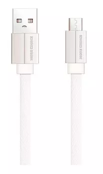 Кабель интерфейсный More Choice K20m USB 2.1A для micro плоский USB нейлон 1м White