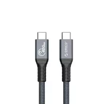 Кабель интерфейсный Orico ORICO-TBZ4-20-GY-BP Thunderbolt 4, USB-C(m)/USB-C(m), 100 Вт, длина 2 м, серый