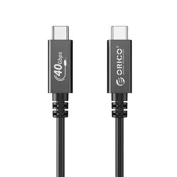 Кабель интерфейсный Orico U4A08-BK-BP USB 4.0, Type-C - Type-C, 0.8 м, Orico U4A08, черный