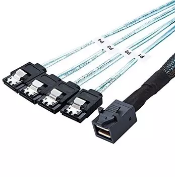 Кабель интерфейсный SAS ASUS 90SK0000-M80AN0 MiniSAS HD to 4x 7-Pin SATA, 0,85м