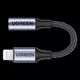 Кабель интерфейсный UGREEN 30756_ Lightning M/F aluminum shell, 10 см, черный