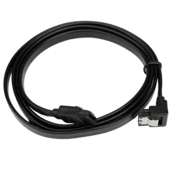Кабель интерфейсный Cablexpert CC-SATAM-DATA90-BL-100CM SATA, Sata3 7pin/7pin, 100см, мат.защелка, черный, пакет