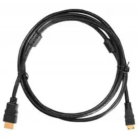 Кабель интерфейсный Buro MINIHDMI-1.8M HDMI (m) - Mini HDMI (m) , ver 1.4, 1.8м, GOLD, ф/фильтр, черный (817231)