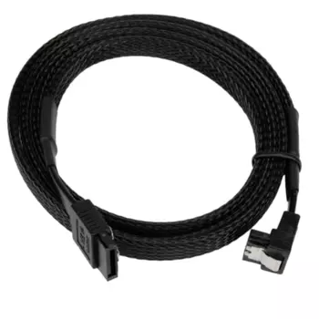 Кабель интерфейсный Cablexpert CC-SATAM-DATA90-BLBR-100CM SATA, Sata3 7pin/7pin, 100см, оплетка, черный, пакет