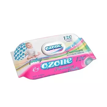 OZONE Влажные Салфетки для детей с экстрактом ромашки Антибактериальные Premium 120