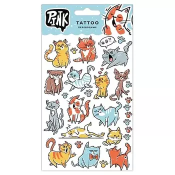 P.INK Наклейки-тату переводные Смешные коты