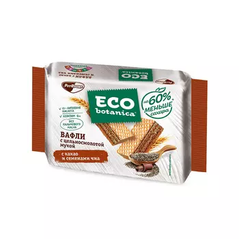 Вафли Eco-botanica из цельносмолотой муки с чиа и какао, 145 гр.