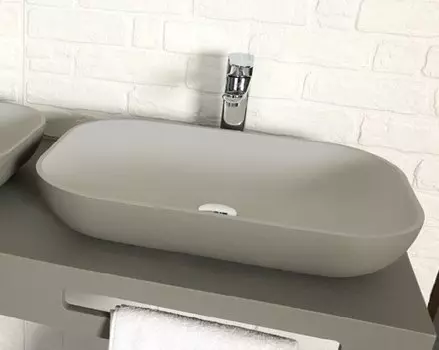 Раковина накладная Acquabella Lavabo ON-TOP LAVABO_ON-TOP_RECTANGLE_SLATE_MARFIL 58х38х11 см marfil